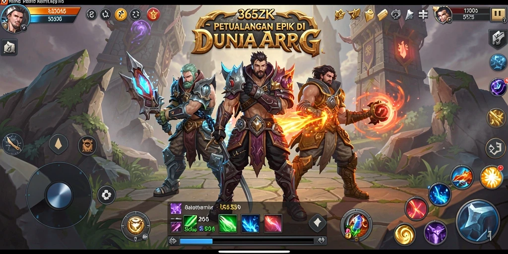 Tampilan menarik dari gameplay ARPG 365ZK yang dinamis.