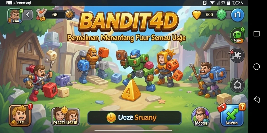 Tampilan gameplay BANDIT4D dengan puzzle menantang dan desain yang menarik.