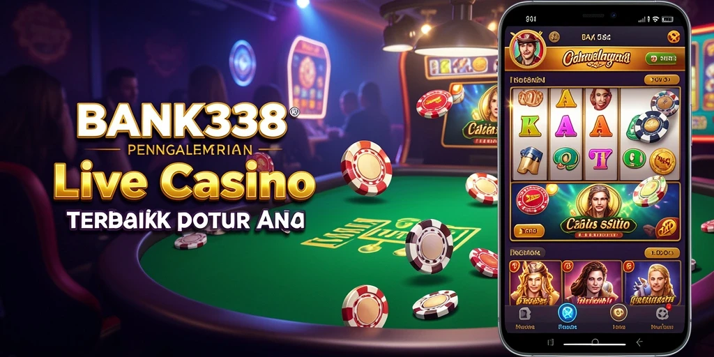 Screenshot tampilannya menampilkan dealer live di meja permainan.