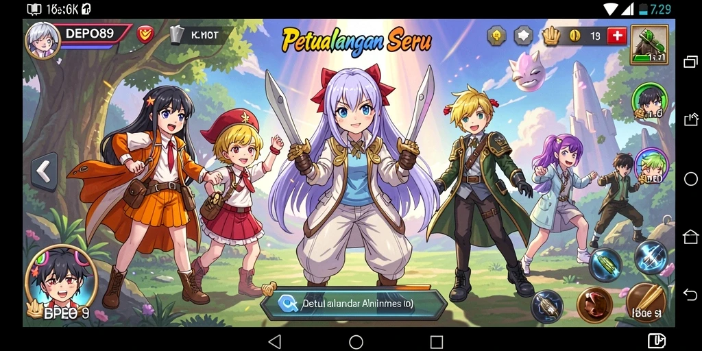 Gameplay seru dengan karakter Anime yang menawan.