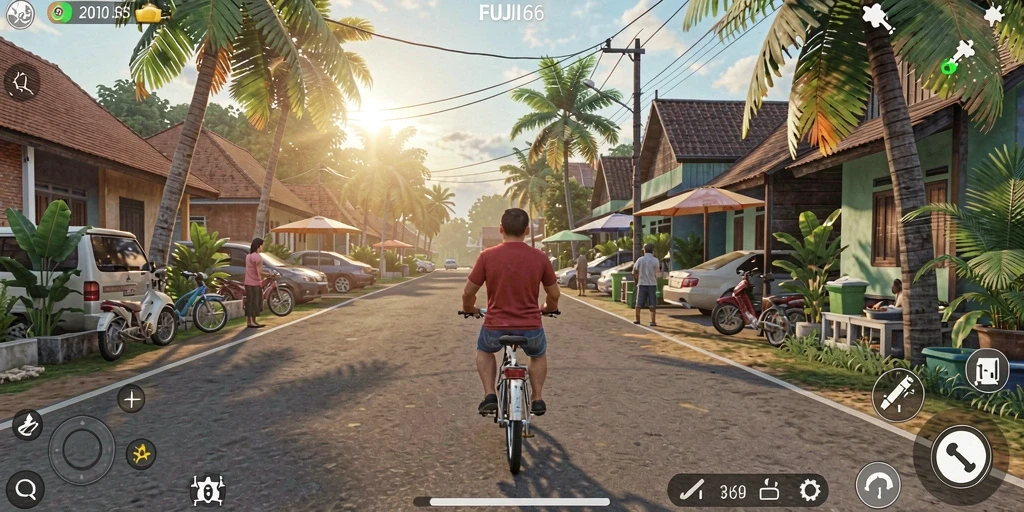 Tangkapan layar utama FUJI66 menampilkan gameplay simulasi yang mendalam.