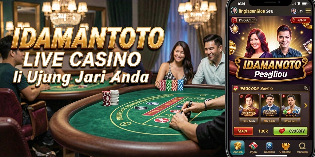 Screenshot gameplay Live Casino IDAMANTOTO dengan dealer langsung dan permainan seru.