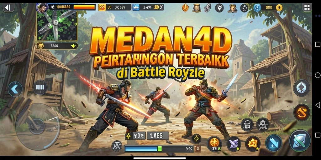 Screenshot MEDAN4D menampilkan aksi seru di medan perang Battle Royale.