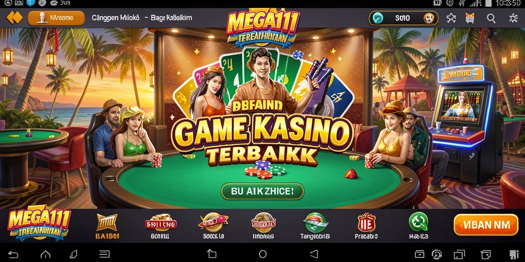 Tampilan menarik dari gameplay Kasino MEGA111 yang memukau.
