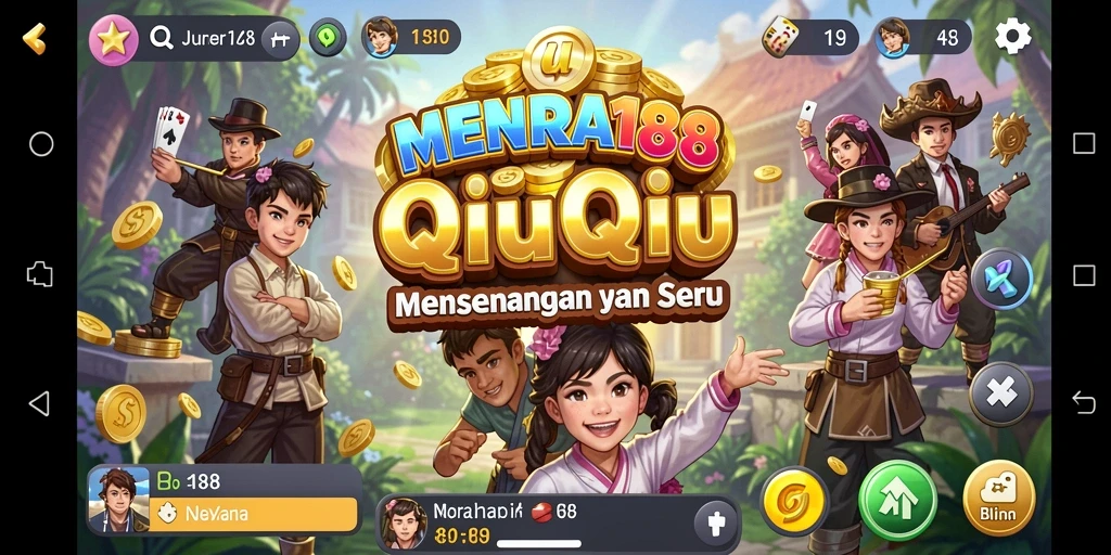 Screenshot MENARA188 menunjukkan suasana seru permainan QiuQiu.