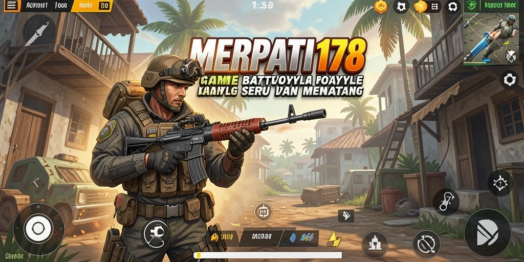 Gameplay seru di medan perang MERPATI178 dengan aksi Battle Royale.