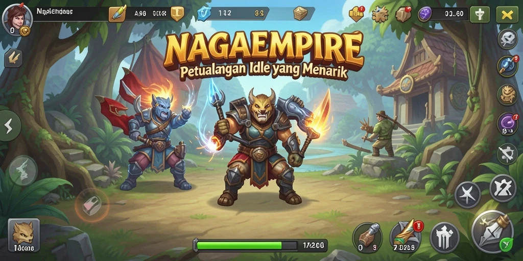 Tampilan gameplay NAGAEMPIRE yang menakjubkan dan menarik dalam suasana Idle.