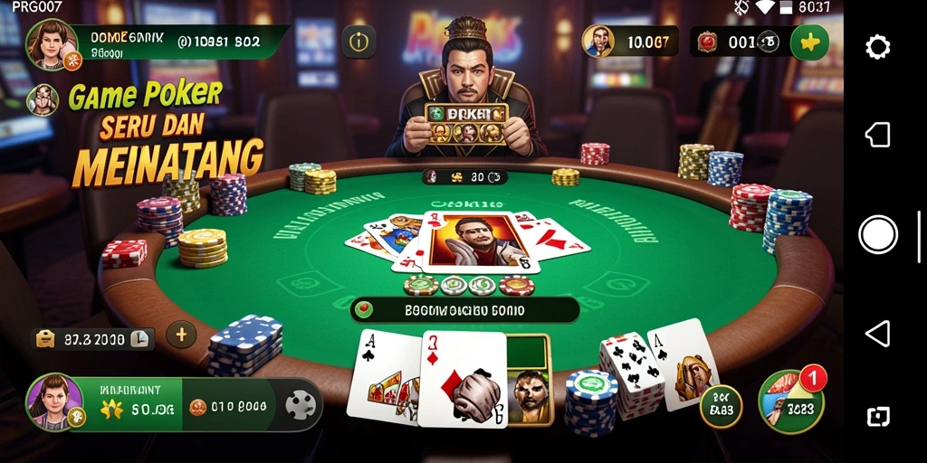 Screenshot utama PRG007 menampilkan aksi seru permainan Poker.