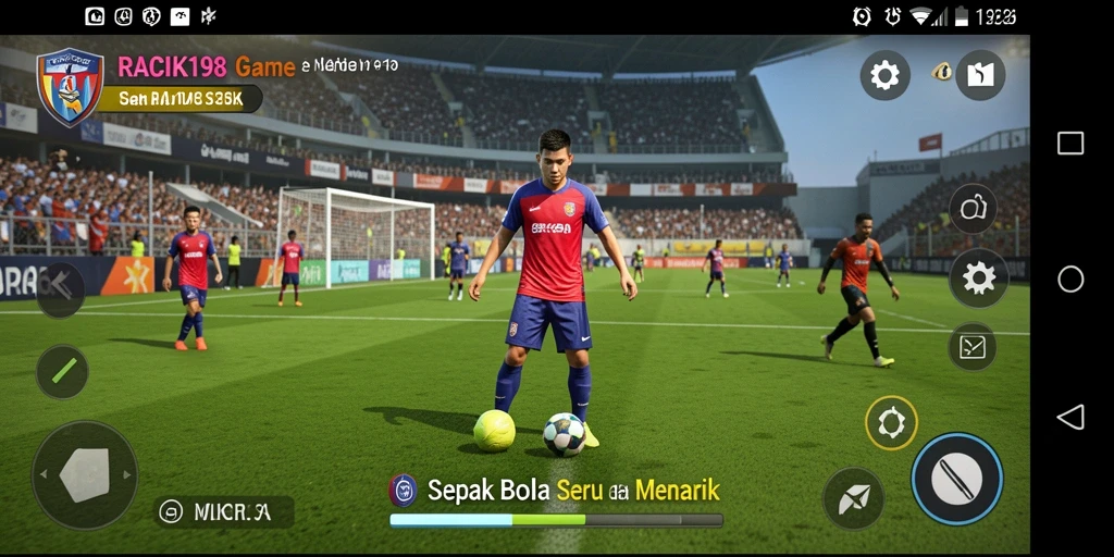 Tampilan screenshot utama RACIK198 memperlihatkan aksi mendebarkan di lapangan sepak bola.