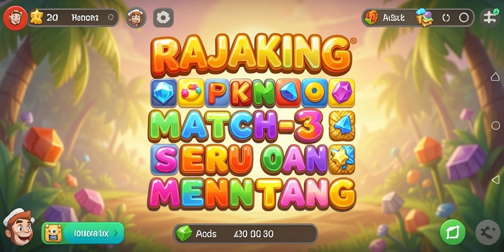 Tampilan gameplay RAJAKING yang penuh warna dan seru.