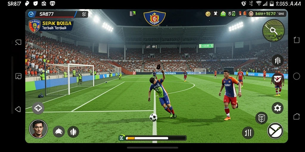 Tampilan action-packed dari pertandingan sepak bola di SR877.