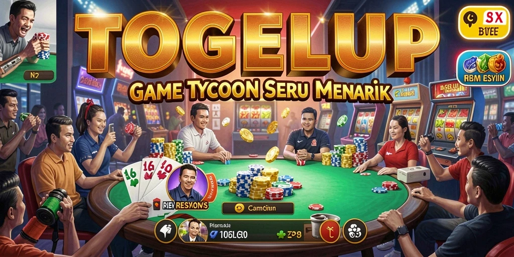 Tampilan gameplay <strong>TOGELUP</strong> yang menampilkan aksi manajemen bisnis yang seru.
