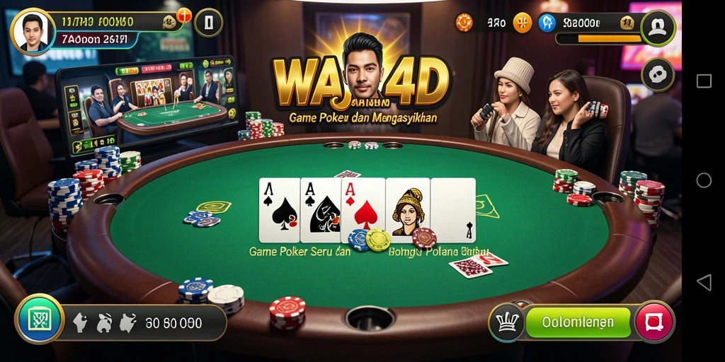 Screenshot gameplay WAJAN4D yang menampilkan aksi seru permainan Poker.