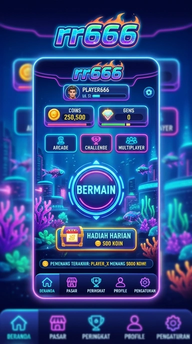 Tampilan utama aplikasi rr666 yang menarik dan mudah dinavigasi.